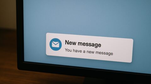 Computer Screen Notification of New Message