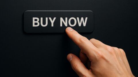 Finger Pressing Buy Now Button