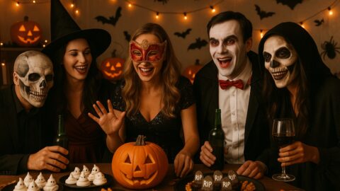 Friends at a Halloween Costume Party