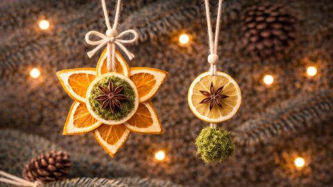 Citrus Flower Ornament with Moss and Star Anise