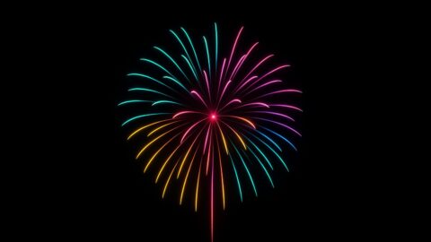 Colorful Firework Burst on Black