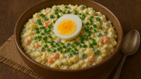 Creamy Vegetable Salad with Egg Garnish