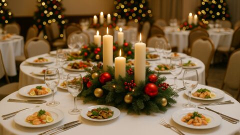 Elegant Christmas Dinner Table Setting