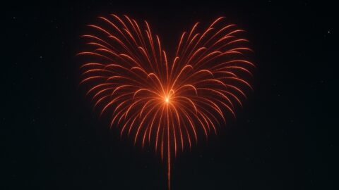 Heart Shaped Red Firework