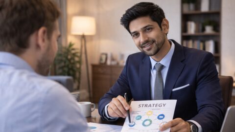 Business Consultant Presenting Strategy Report