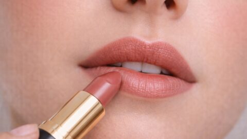 Applying Nude Lipstick on Natural Lips