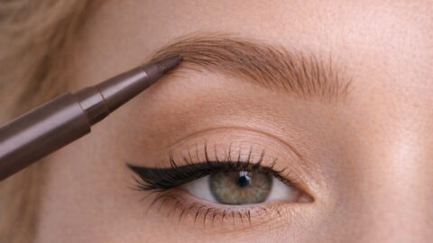 Filling Eyebrow With Precision Makeup Pencil