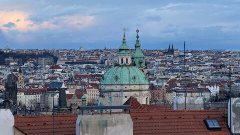 Prague Skyline with St Nicholas Church Dome