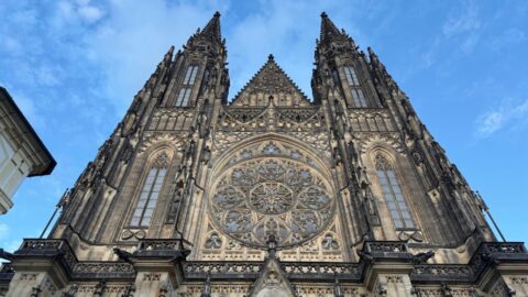 St Vitus Cathedral Twin Towers and Rose Window