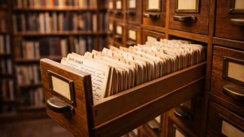 Vintage Library Card Catalog Drawer