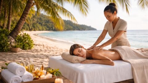 Beachfront Spa Massage at Tropical Resort