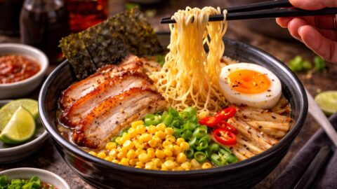 Chashu Ramen with Egg and Noodles