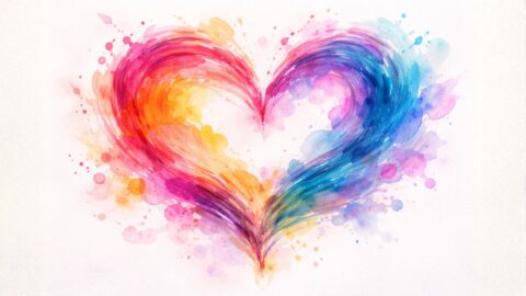 Colorful Watercolor Heart Art