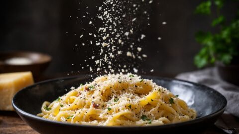 Creamy Pasta with Falling Parmesan