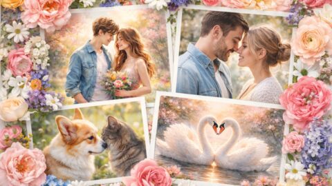Floral Love Photo Collage