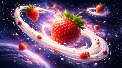 Giant Strawberries in Cosmic Swirl