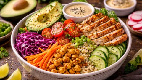 Healthy Chicken Avocado Buddha Bowl