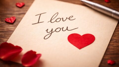 I Love You Note with Red Heart