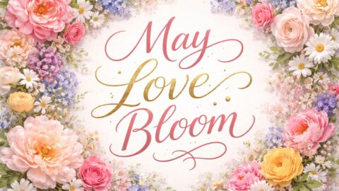 May Love Bloom Floral Quote