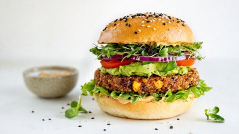 Quinoa Veggie Burger with Avocado