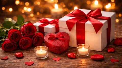 Romantic Gifts and Roses by Candlelight