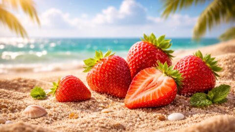 Strawberries on a Tropical Beach