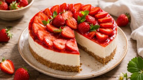 Strawberry Cheesecake With Fresh Berries